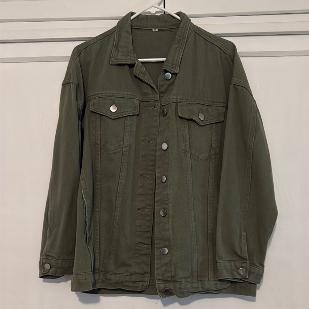 Olive Green Denim Jacket